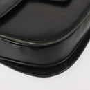 GUCCI Shoulder Bag Leather Navy Gold Auth BA6320-15