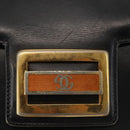 GUCCI Shoulder Bag Leather Navy Gold Auth BA6320-9