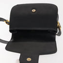 GUCCI Shoulder Bag Leather Navy Gold Auth BA6320-10