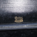 GUCCI Shoulder Bag Leather Navy Gold Auth BA6320-18