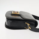 GUCCI Shoulder Bag Leather Navy Gold Auth BA6320-3