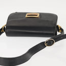 GUCCI Shoulder Bag Leather Navy Gold Auth BA6320-6
