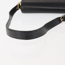 GUCCI Shoulder Bag Leather Navy Gold Auth BA6320-7