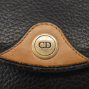 Christian Dior Shoulder Bag Leather Black Gold Auth BA6321-17