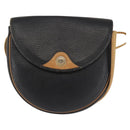 Christian Dior Shoulder Bag Leather Black Gold Auth BA6321-13