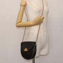 Christian Dior Shoulder Bag Leather Black Gold Auth BA6321-20