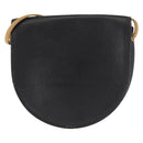 Christian Dior Shoulder Bag Leather Black Gold Auth BA6321-2