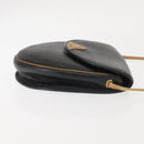 Christian Dior Shoulder Bag Leather Black Gold Auth BA6321-3