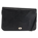 Christian Dior Shoulder Bag Leather Black Gold Auth BA6322-1