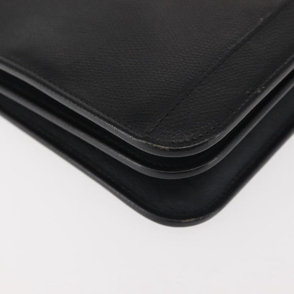 Christian Dior Shoulder Bag Leather Black Gold Auth BA6322