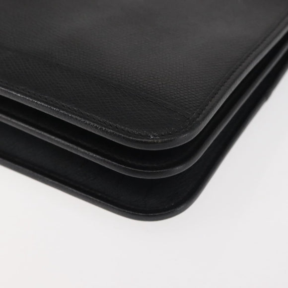 Christian Dior Shoulder Bag Leather Black Gold Auth BA6322