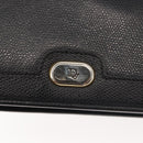 Christian Dior Shoulder Bag Leather Black Gold Auth BA6322-14