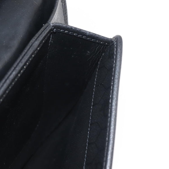 Christian Dior Shoulder Bag Leather Black Gold Auth BA6322