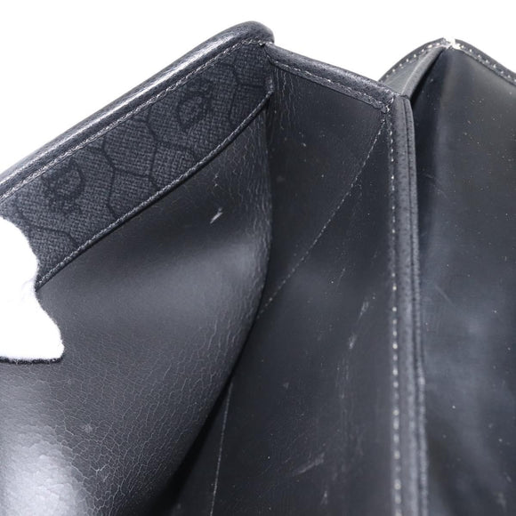 Christian Dior Shoulder Bag Leather Black Gold Auth BA6322