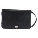Christian Dior Shoulder Bag Leather Black Gold Auth BA6322-2