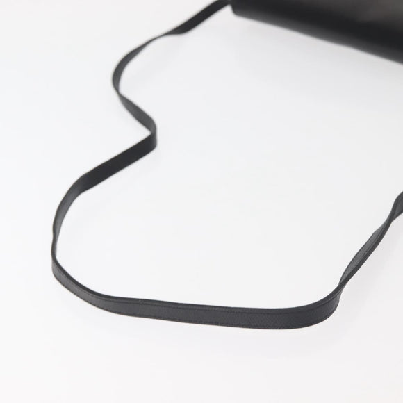 Christian Dior Shoulder Bag Leather Black Gold Auth BA6322