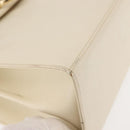 Salvatore Ferragamo Gancini Hand Bag Leather 2way White Gold Auth BA6323-12