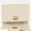 Salvatore Ferragamo Gancini Hand Bag Leather 2way White Gold Auth BA6323-17