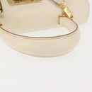 Salvatore Ferragamo Gancini Hand Bag Leather 2way White Gold Auth BA6323-7