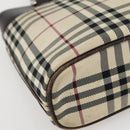 BURBERRY Nova Check Hand Bag Canvas Beige Gold Auth BA6325-14