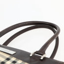 BURBERRY Nova Check Hand Bag Canvas Beige Gold Auth BA6325-8