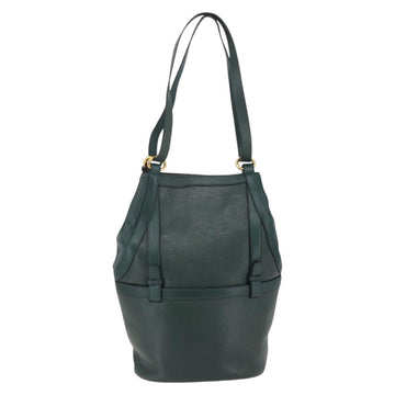 DELVAUX Shoulder Bag Leather Green Gold Auth BA6327