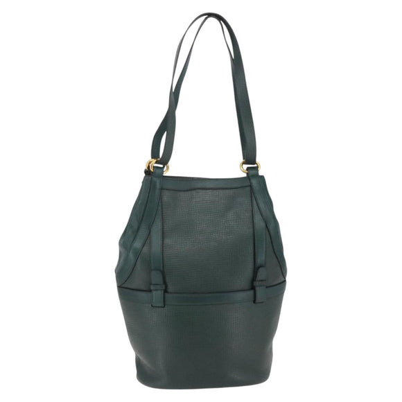 DELVAUX Shoulder Bag Leather Green Gold Auth BA6327