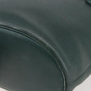 DELVAUX Shoulder Bag Leather Green Gold Auth BA6327-9