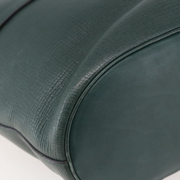 DELVAUX Shoulder Bag Leather Green Gold Auth BA6327