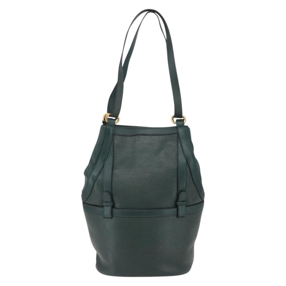 DELVAUX Shoulder Bag Leather Green Gold Auth BA6327