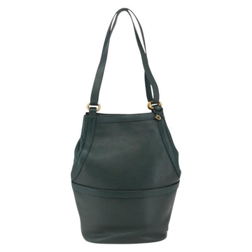 DELVAUX Shoulder Bag Leather Green Gold Auth BA6327 - 0