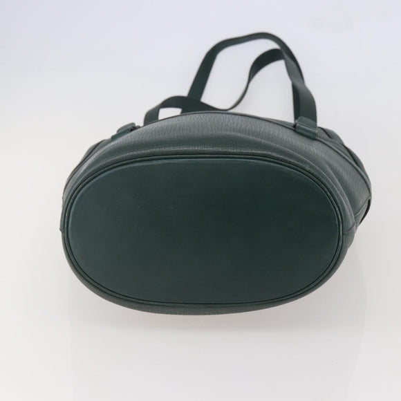 DELVAUX Shoulder Bag Leather Green Gold Auth BA6327