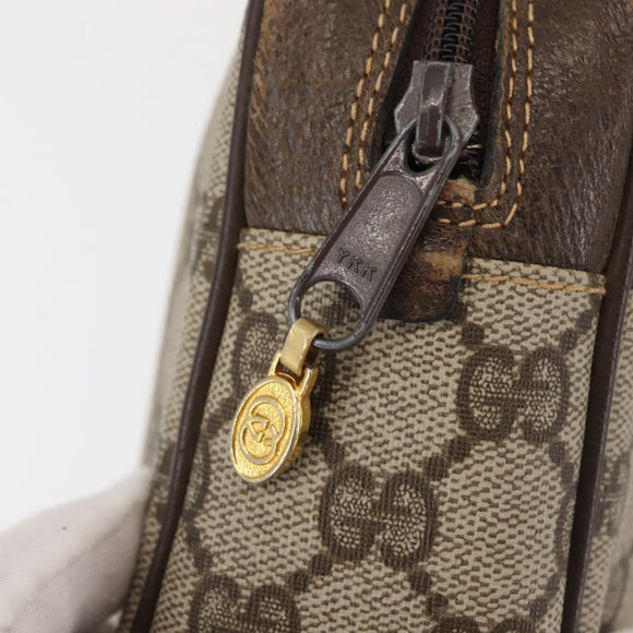 GUCCI GG Supreme Web Sherry Line Clutch Bag PVC Beige Gold 010 378 Auth BA6330