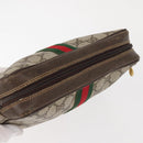 GUCCI GG Supreme Web Sherry Line Clutch Bag PVC Beige Gold 010 378 Auth BA6330-6