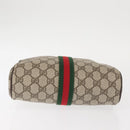 GUCCI GG Supreme Web Sherry Line Clutch Bag PVC Beige Gold 010 378 Auth BA6330-7