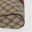 GUCCI GG Supreme Web Sherry Line Clutch Bag PVC Beige Gold 010 378 Auth BA6330-8