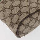 GUCCI GG Supreme Web Sherry Line Clutch Bag PVC Beige Gold 010 378 Auth BA6330-9