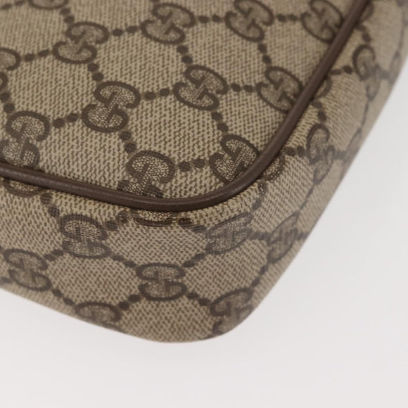 GUCCI GG Supreme Clutch Bag PVC Beige Gold 014 58 0028 Auth BA6331