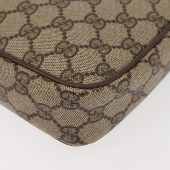 GUCCI GG Supreme Clutch Bag PVC Beige Gold 014 58 0028 Auth BA6331