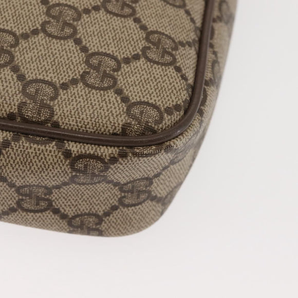 GUCCI GG Supreme Clutch Bag PVC Beige Gold 014 58 0028 Auth BA6331