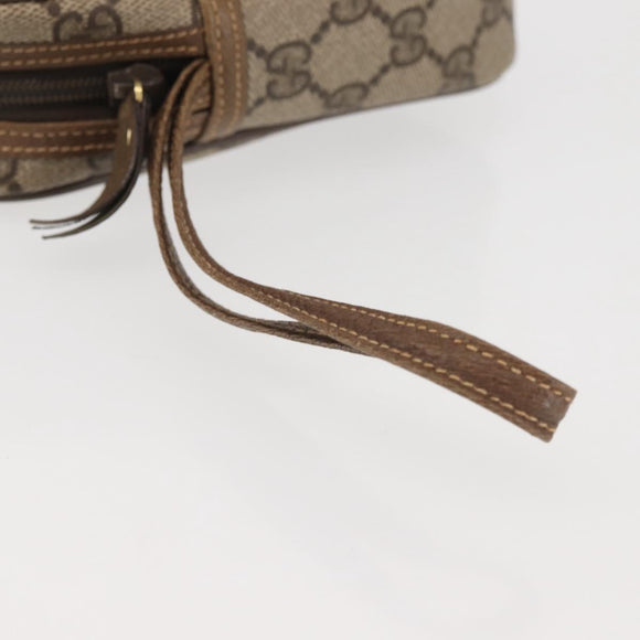 GUCCI GG Supreme Clutch Bag PVC Beige Gold 014 58 0028 Auth BA6331