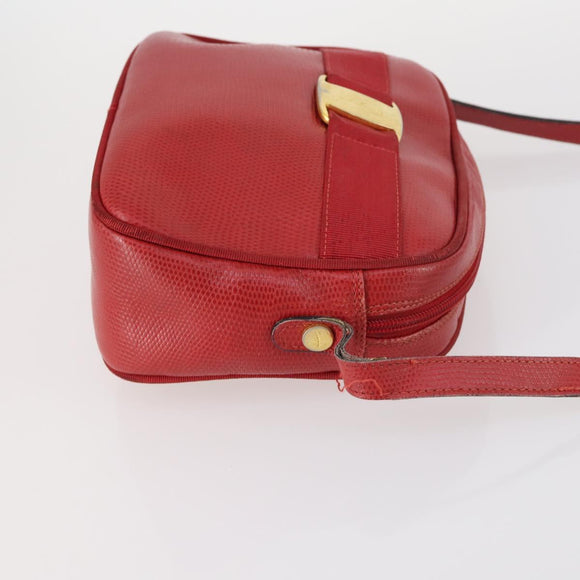 Salvatore Ferragamo Shoulder Bag Leather Canvas 3Set Red Black Auth BA6335