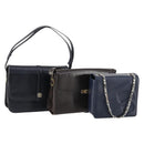 BALLY Givenchy Shoulder Bag Leather 3Set Black Navy Auth BA6336-1
