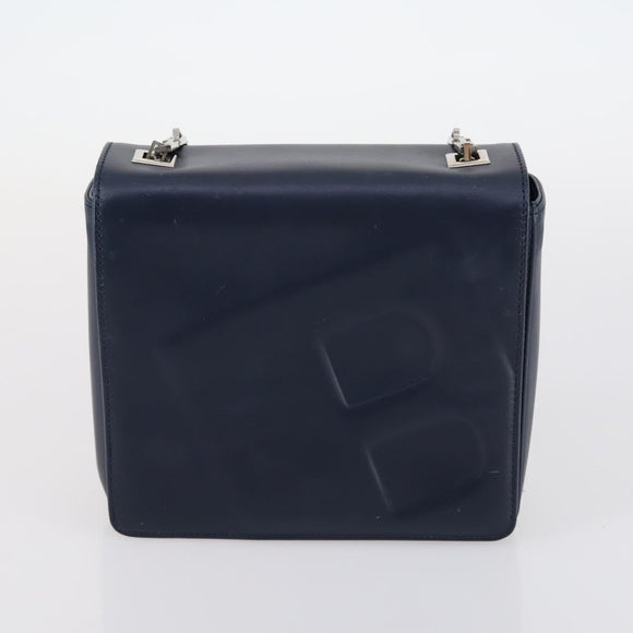 BALLY Givenchy Shoulder Bag Leather 3Set Black Navy Auth BA6336