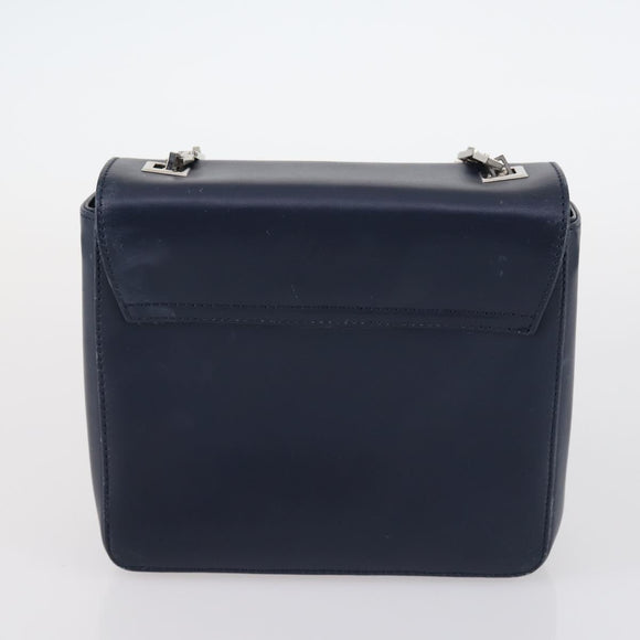 BALLY Givenchy Shoulder Bag Leather 3Set Black Navy Auth BA6336