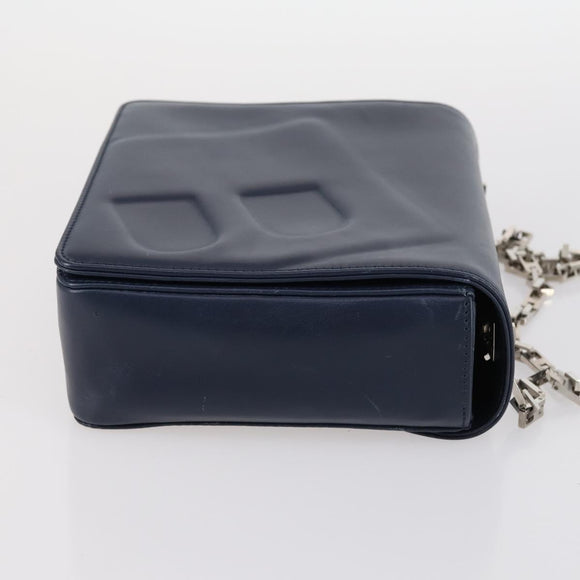 BALLY Givenchy Shoulder Bag Leather 3Set Black Navy Auth BA6336