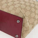 GUCCI GG Canvas Tote Bag Beige Silver 120840 Auth BA6338-9