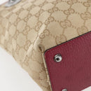 GUCCI GG Canvas Tote Bag Beige Silver 120840 Auth BA6338-16