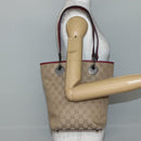 GUCCI GG Canvas Tote Bag Beige Silver 120840 Auth BA6338-21
