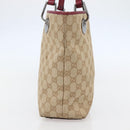 GUCCI GG Canvas Tote Bag Beige Silver 120840 Auth BA6338-3